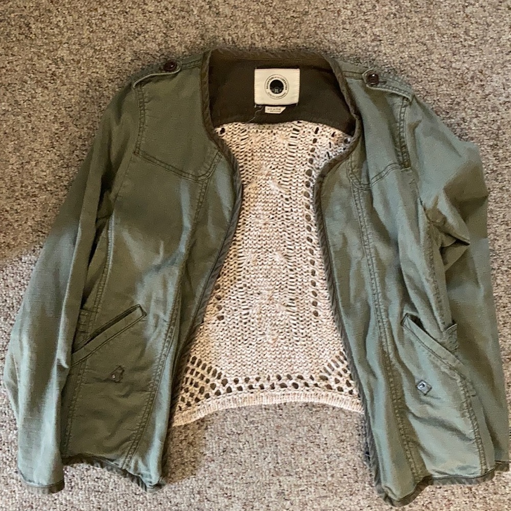 Army jacket with lace detail from Anthropologie